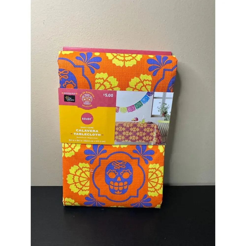 Target‎ Calavera Vinyl Tablecloth 60x84 Día de Muertos Sugar Skull NEW